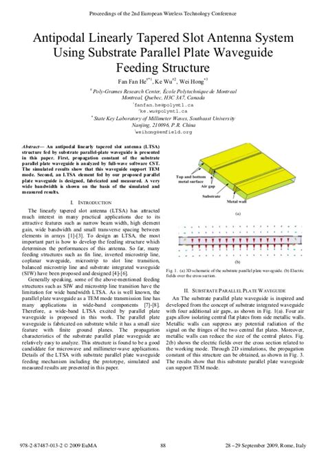 Tapered Slot Antenna Coplanar Waveguide - dealabc