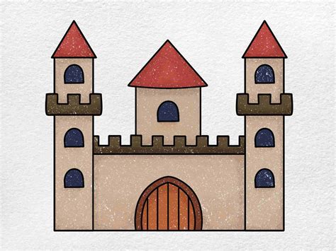 Castle Drawing For Kids Step By Step