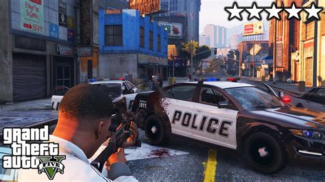 GTA 5 - Franklin's 5 STAR POLICE CHASE (Epic cop battle on HIGH ...