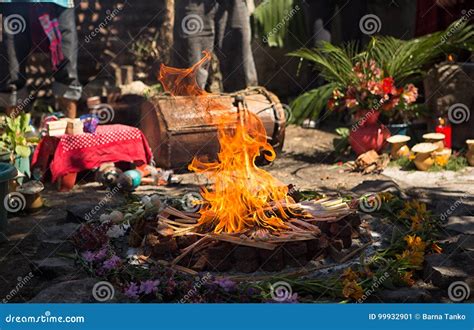 Fire Burning at a Shaman Ceremony Editorial Photo - Image of religion ...