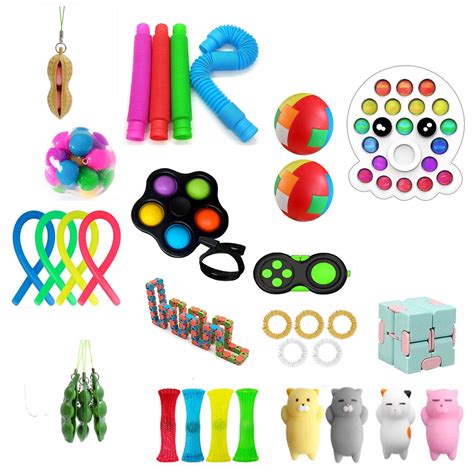 34PCS Sensory Fidget Toys Set,Stress Relief Hand Fidget Toy for Kids ...