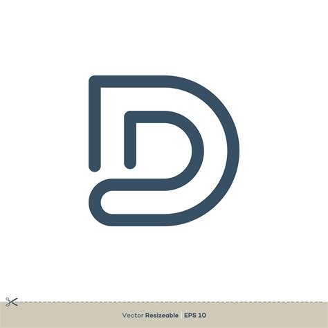 D Letter Icon Vector Logo Template Flat Design - Download Free Vector ...