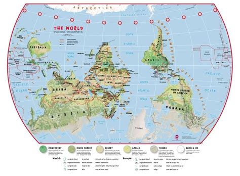 Huge Elementary School Upside-Down Environmental World Wall Map (Laminated)