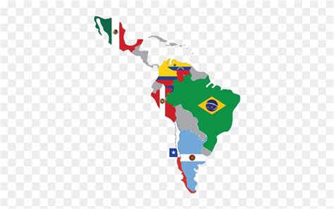 Latin America Map With Flags Clipart - Spanish Speaking Countries Map ...