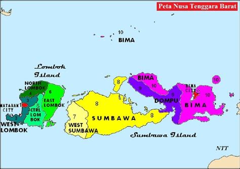 Peta Provinsi Nusa Tenggara Barat Gambar dan Keterangannya