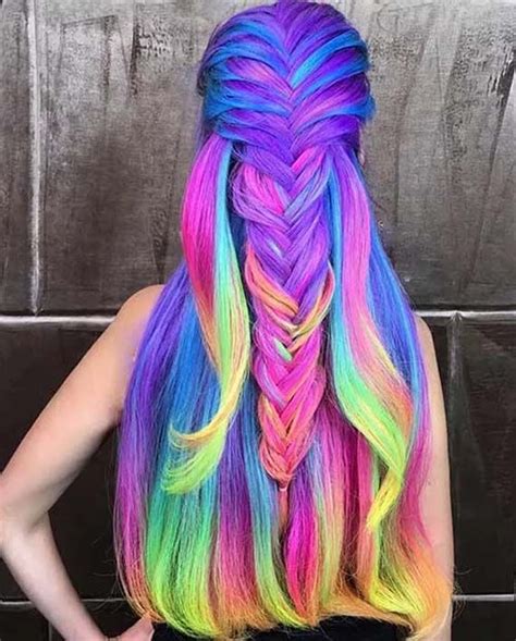 girls hair calour and style | Rainbow hair color, Hair styles, Rainbow hair