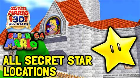 Super Mario 64 (3D All-Stars) All Secret Star Locations In The Castle ...