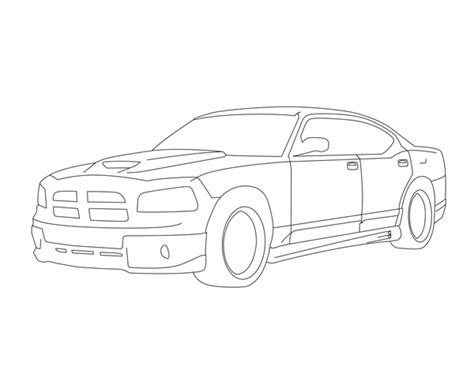 2008 Dodge Charger Line Art by gothiclord2000 on DeviantArt