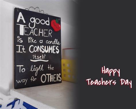 Happy Teachers Day Wishes Quotes On A Blackboard