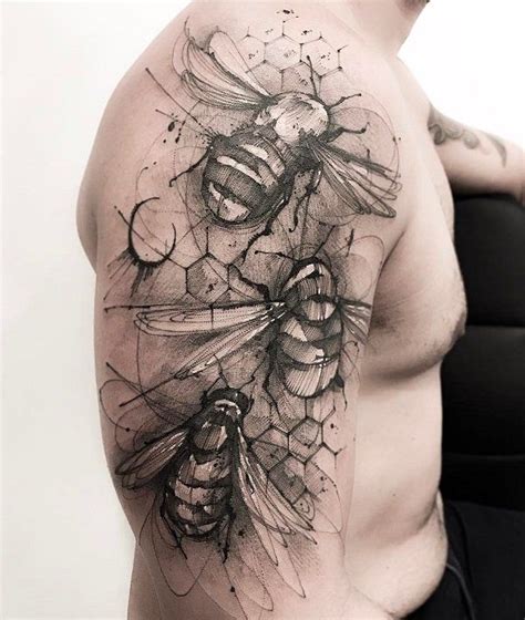 75 Cute Bee Tattoo Ideas | Art and Design | Full sleeve tattoos, Sleeve ...