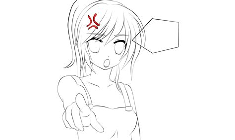 Girl pointing finger Lineart by SrtaGiuu on DeviantArt