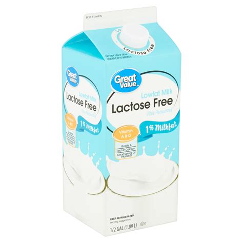 Great Value Lactose Free 1% Lowfat Milk, 1/2 gal – BrickSeek