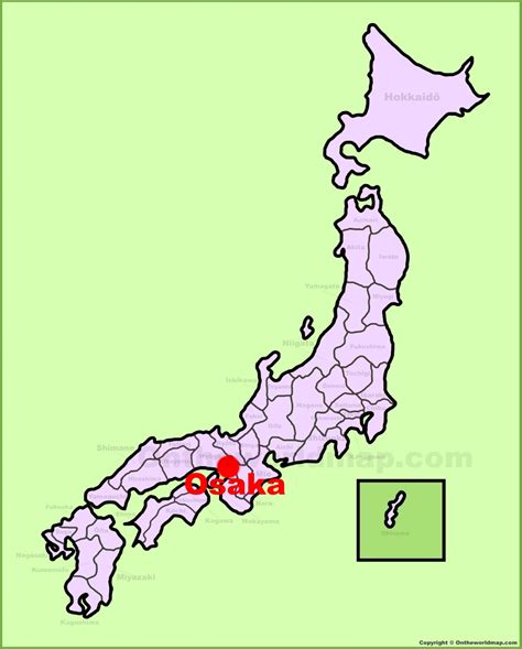 Osaka location on the Japan Map - Ontheworldmap.com