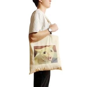 Cat Gagging Meme Tote Bag Funny Kitty Feline Bag Iconic Meme - Etsy