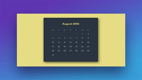 CSS and HTML calendar examples to add to your site