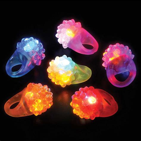 LED Light-UP Flashing Multi-Color Jelly Berry Ring