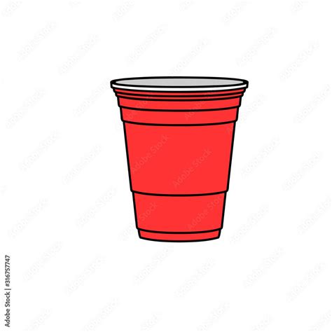 Beer pong red cup. Clipart image isolated on white background Stock ...