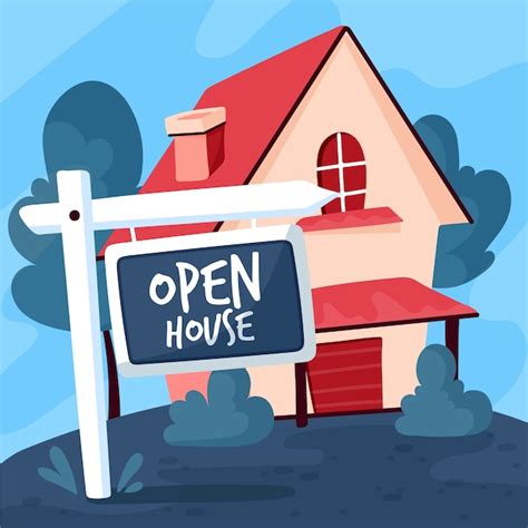 Free Vector | Open house sign