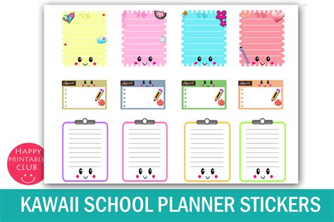 Kawaii School Planner Stickers- School Planner Stickers