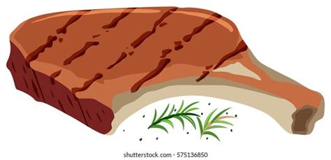 Pork Chop On White Background Illustration Stock Vector (Royalty Free ...