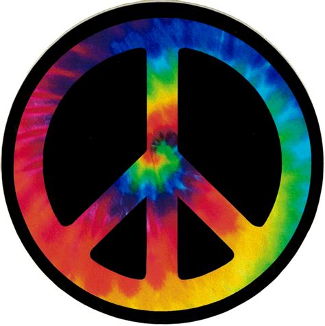 Peace Sign (Tie Dye) - Small Bumper Sticker / Decal - Peace Resource ...