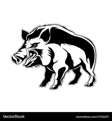 Silhouette of a wild boar a wild pig Royalty Free Vector