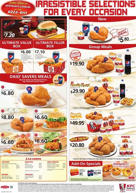 kfc menu price list