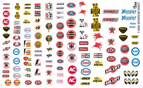 Model Car Sponsors Decal Sheet #11006 | Plastic model kits cars, Decal ...