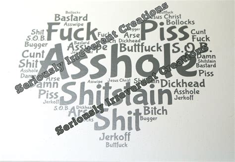 All the swear words All the cuss words word cloud by Bryn | Etsy