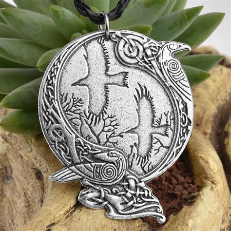 5pc Norse Rune Vintage Pendant Odin Raven Pagan Symbol Pendant Viking ...