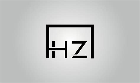 Letter HZ logo design. HZ logo with square shape in black colors vector ...