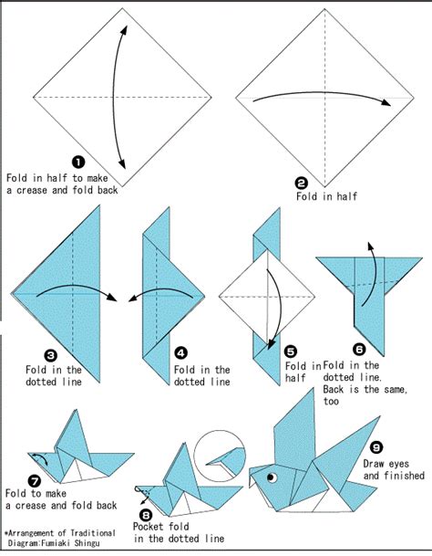 Easy Origami Bird Printable Instructions