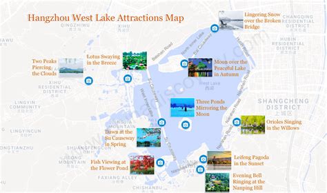 Maps of Hangzhou: Downloadable and Detailed, West Lake Map