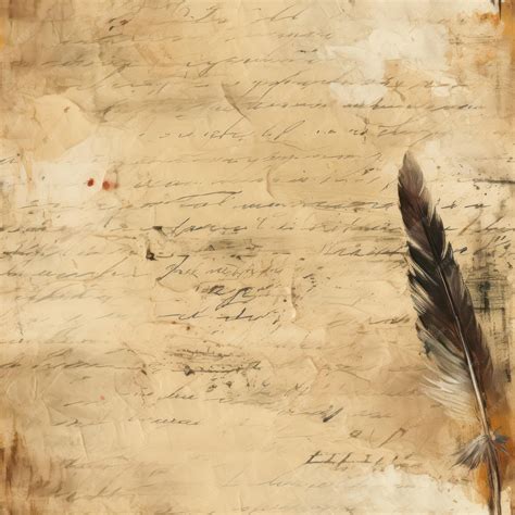 Premium AI Image | old sheet paper with feathers seamless pattern ...