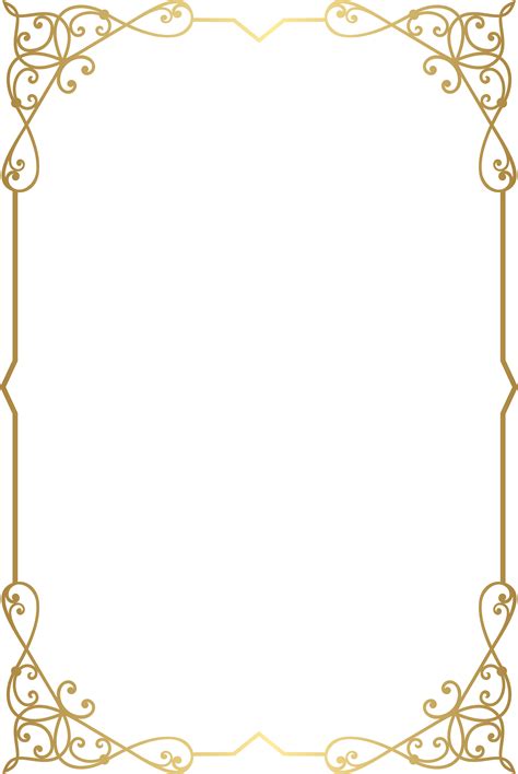 Golden Border Frame Png - Petronila Walgren