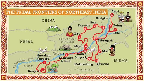 North East India Tourist Map - Draw A Topographic Map