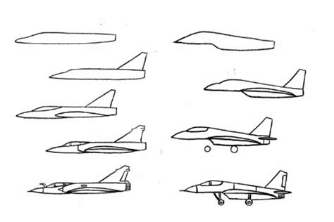 How to draw a jet: easy step by step, a jet fighter for beginners