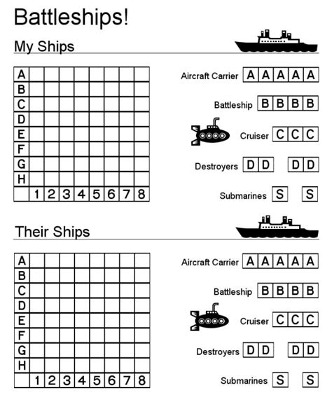 Battleship Game Sheets To Print « The Best 10+ Battleship games