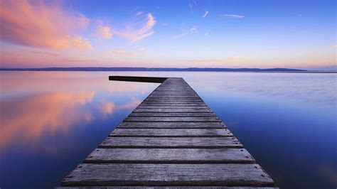 HD wallpaper: Lake, calm, pier, clouds, beautiful scenery | Wallpaper Flare