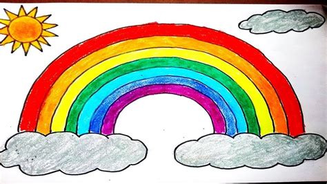 How to draw Rainbow easy for kids. DIY How to make simple rainbow drawing