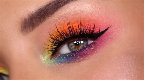 Rainbow Eyeshadow for PRIDE Colourful Makeup Tutorial feat. Lunar ...