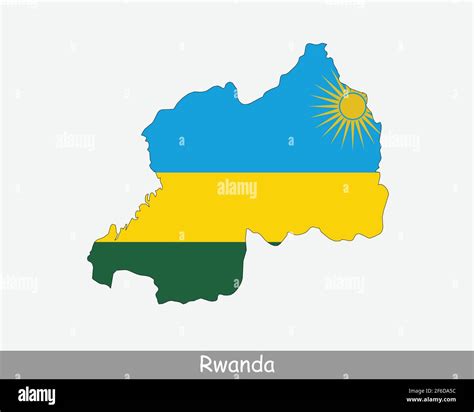 Rwanda Flag Map. Map of the Republic of Rwanda with the Rwandan ...