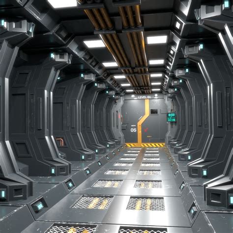 sci-fi corridor | Spaceship interior, Scifi interior, Futuristic interior