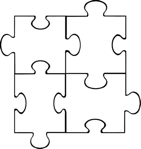 puzzle piece clipart black and white - Clipground