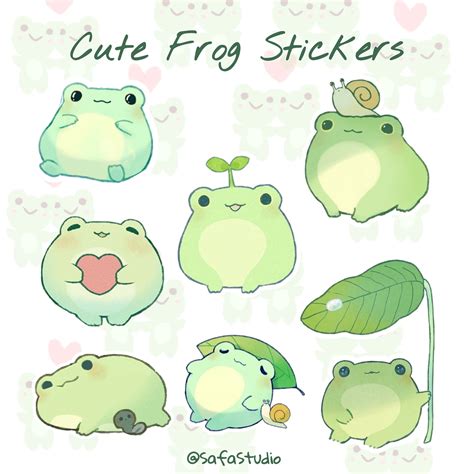 Cute Frog Sticker Pack (Waterproof) | Cute frogs, Cute easy drawings ...