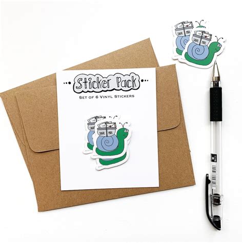 Snail Mail Sticker Set Funny Stickers Mailing Stickers - Etsy