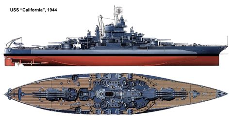 USS CALIFORNIA BB-44 | Navy ships, Warship model, Battleship