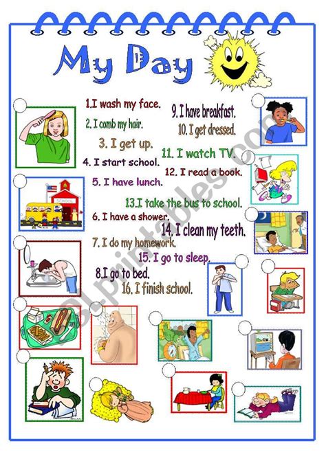 My Day - ESL worksheet by martinasvabova