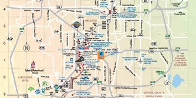 Orlando theme parks map - Map of Orlando theme parks (Florida - USA)