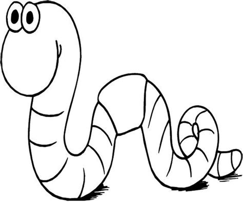 worm clip art black and white - Google Search | Insect coloring pages ...